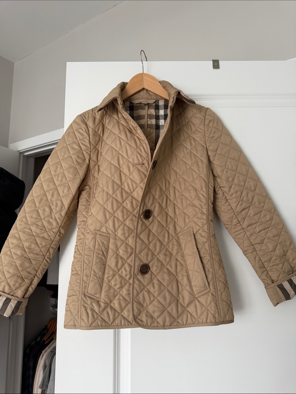Burberry Classic Quilted Tan Jacket
